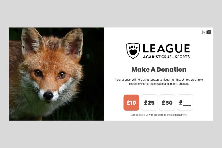 The League Against Cruel Sports donation platform